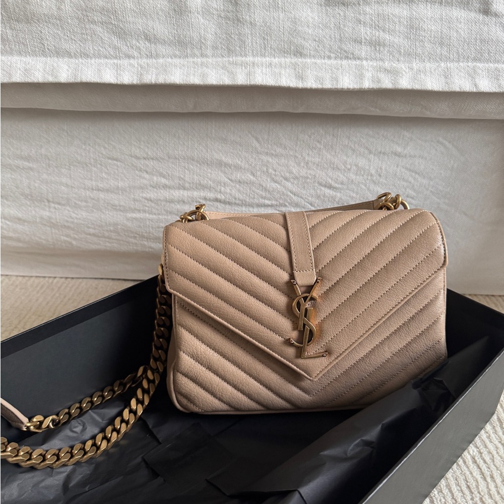 YSL Medium College Bag - Rare Taupe Color